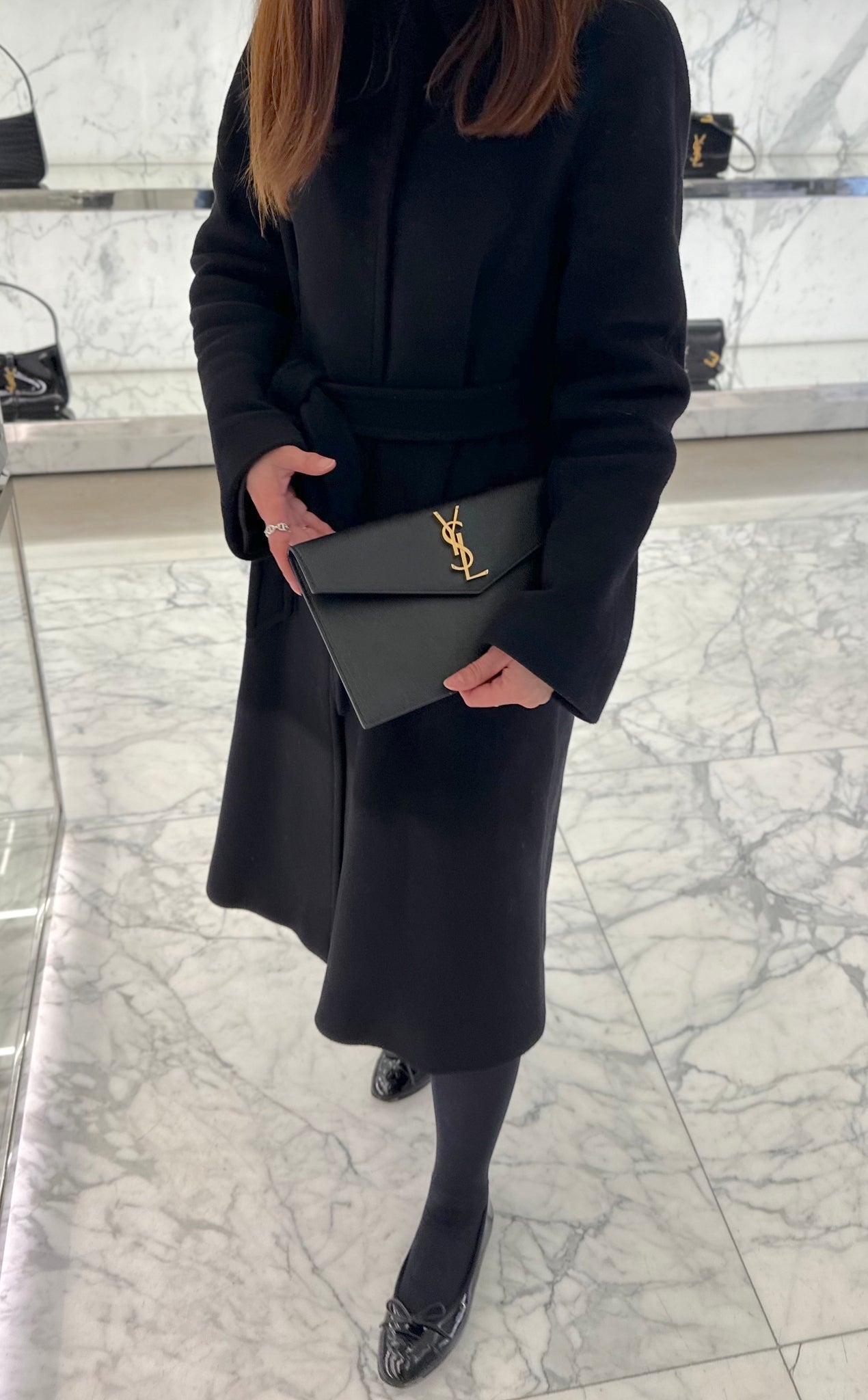 【サンローラン】贅沢な装いに Uptown レザー クラッチBag 早い者勝ち