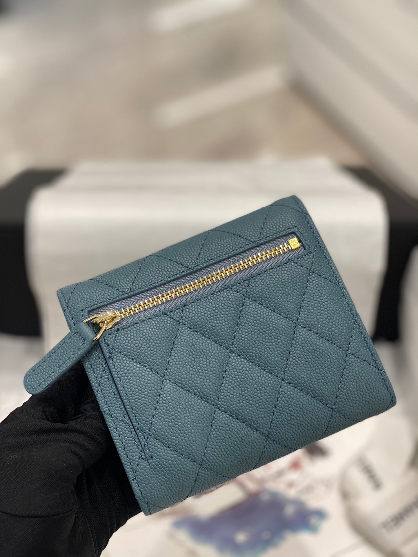 【シャネル】大人気コンパクト ♪マトラッセ♪三つ折り財布 キャビアスキン5色