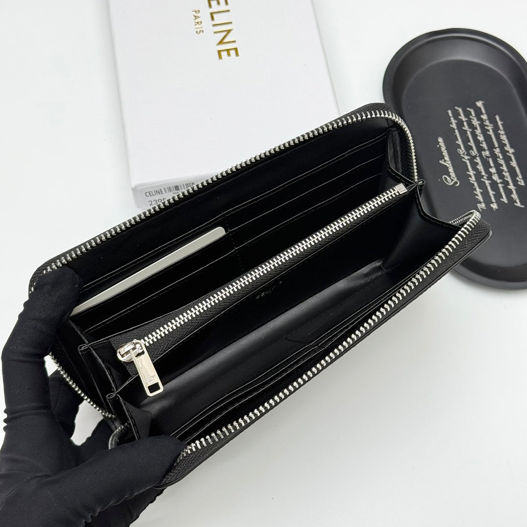 【セリーヌ】新作★ラージ ジップウォレット / グレインドカーフスキン3色